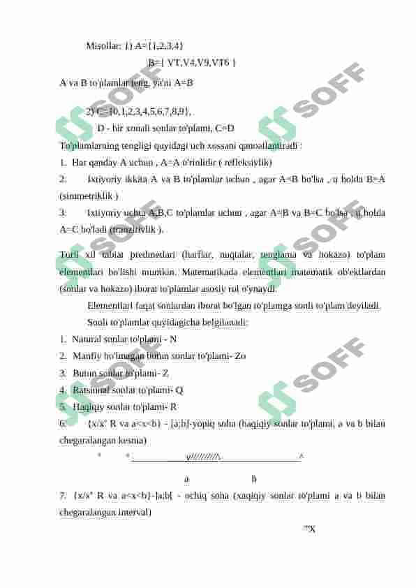 CHEKLI TO‘PLAMLARDA MUNOSABATLAR VA ULARNING BERILISH USULLARI 5