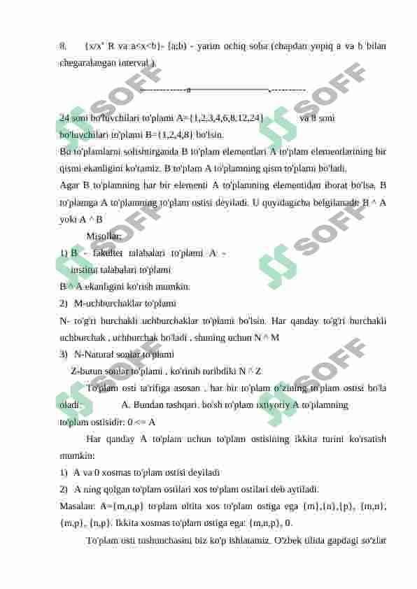 CHEKLI TO‘PLAMLARDA MUNOSABATLAR VA ULARNING BERILISH USULLARI 6