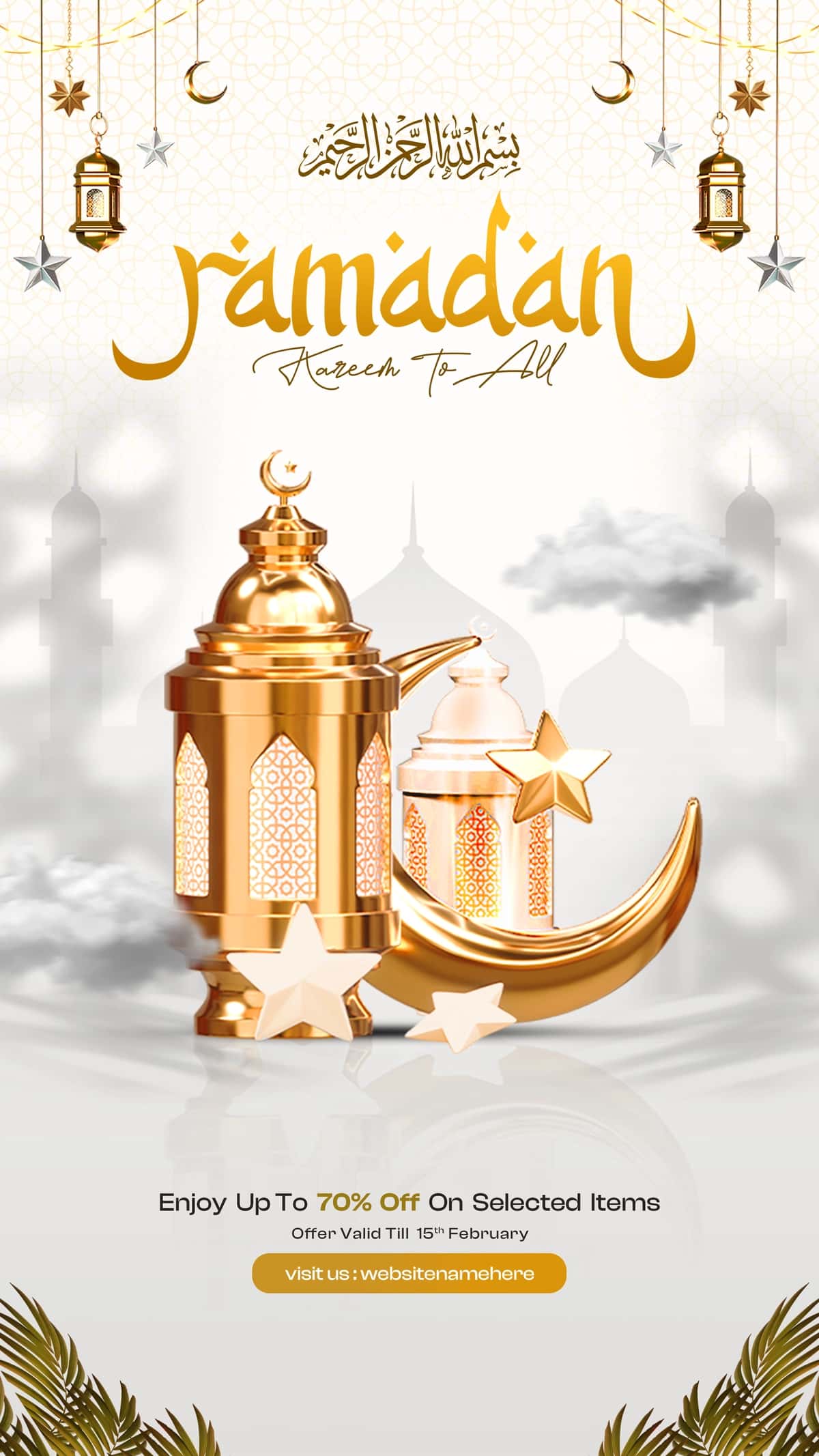 Ramazon kareem islomiy tabriklar ijtimoiy media instagram hikoya dizayni | Ramadan kareem islamic greetings social media instagram story design 1