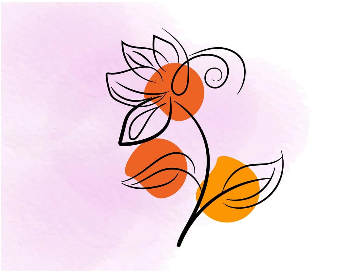 Qo'lda chizilgan tekis dizayndagi oddiy gul konturi | Hand drawn flat design simple flower outline 1