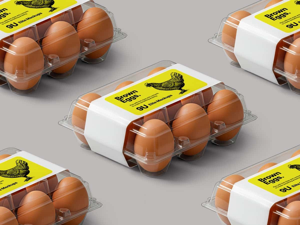 Tuxum kartonli qadoqlash maketi | Egg carton packaging mockup 1
