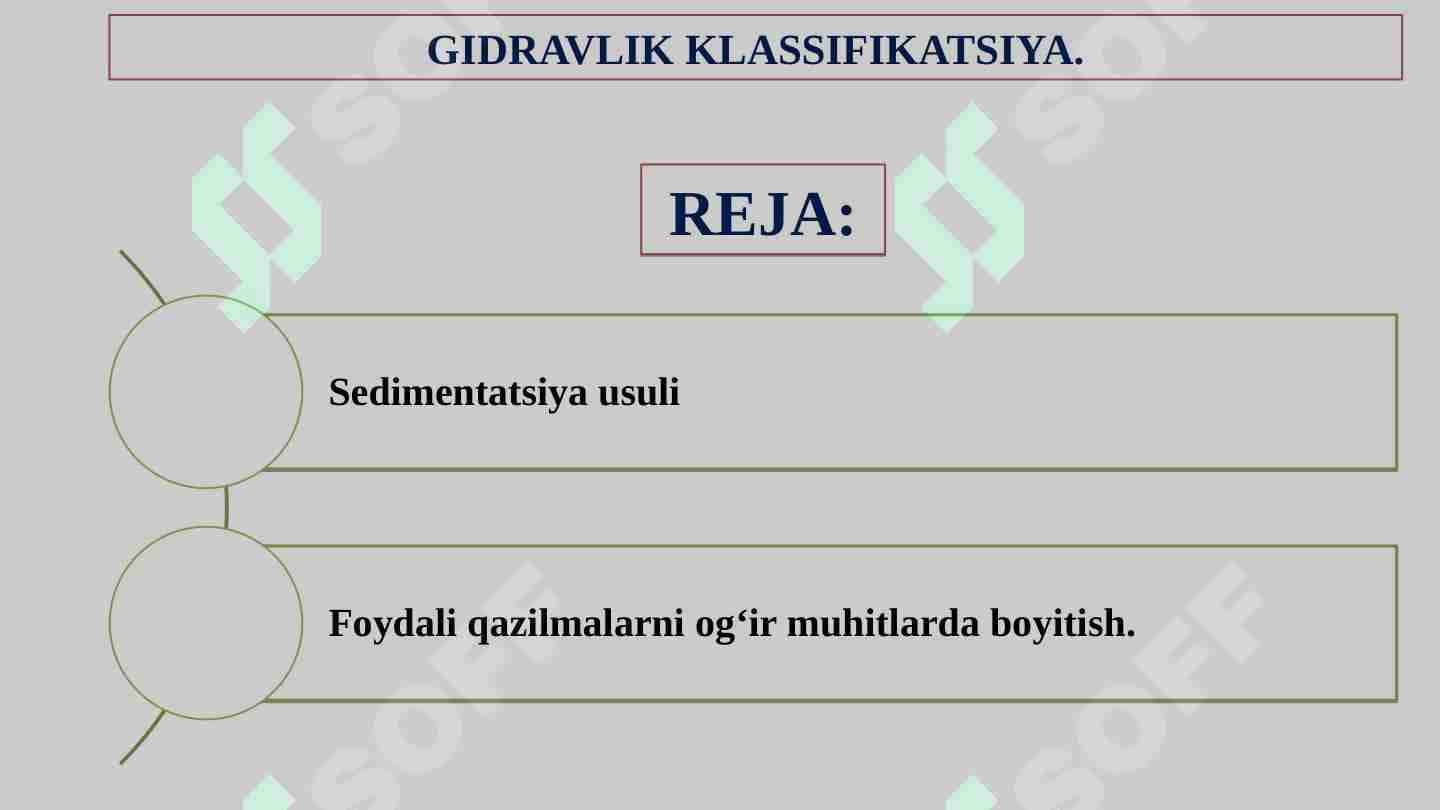 Gidravlik klassifikatsiya (boyitish)