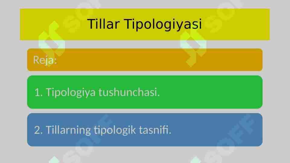 Tillar Tipologiyasi 1