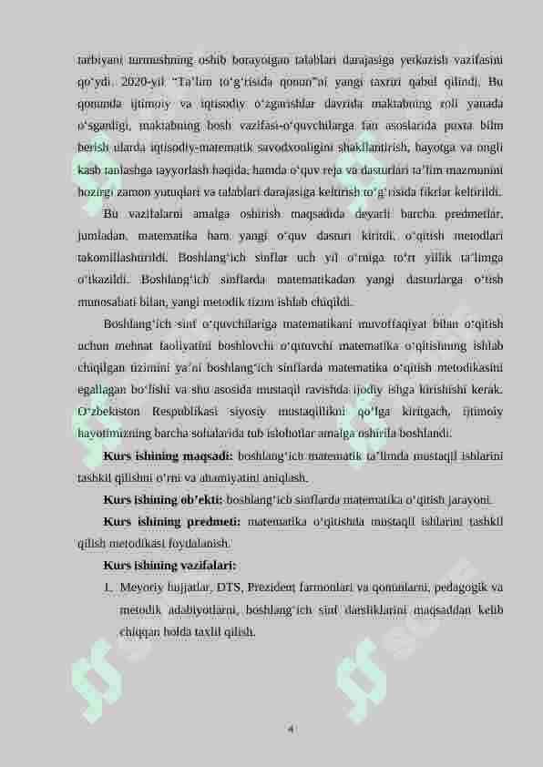 Boshlang‘ich sinf matematika darslarida sinfdan tashqari ishlarni tashkil qilish metodikasi (3-sinf) 4