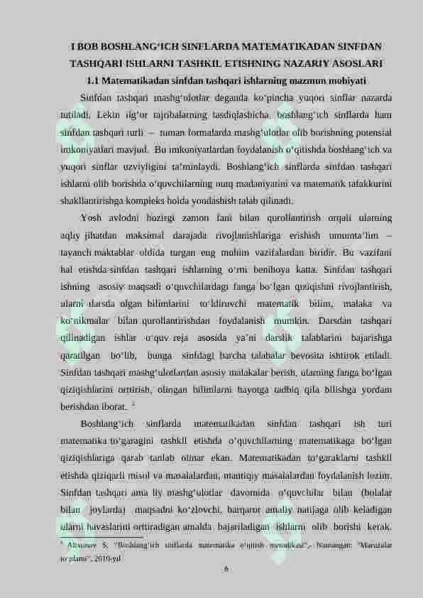 Boshlang‘ich sinf matematika darslarida sinfdan tashqari ishlarni tashkil qilish metodikasi (3-sinf) 6