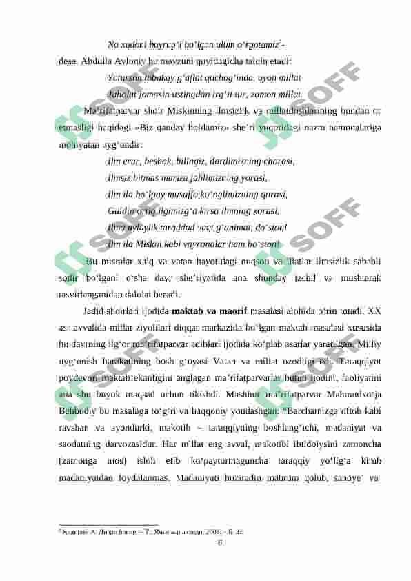 JADID SHE'RIYATIDA AN'ANA VA ADABIY TA'SIR MASALASI 8