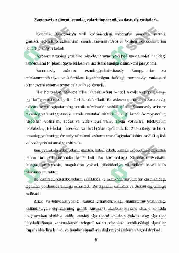Zamonaviy axborot texnologiyalari 6