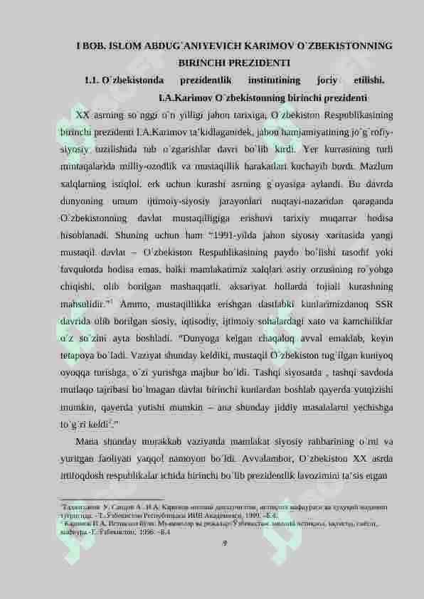 Islom Karimov – Mustaqil O'zbekistonning birinchi prezidenti 7