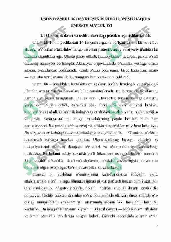 O'smirlik davrida psixik rivojlanish xususiyatlari 5