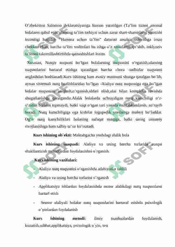 Alaliya va uning barcha turlarida nutqni shakllantirish metodlari 3