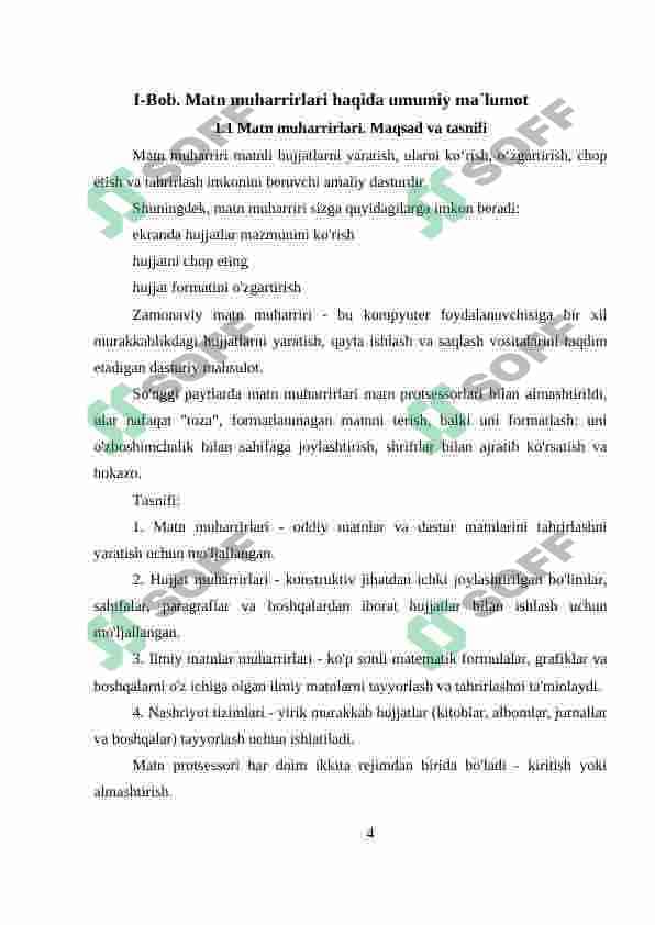 Matnlarni formatlash va taxrirlash 4