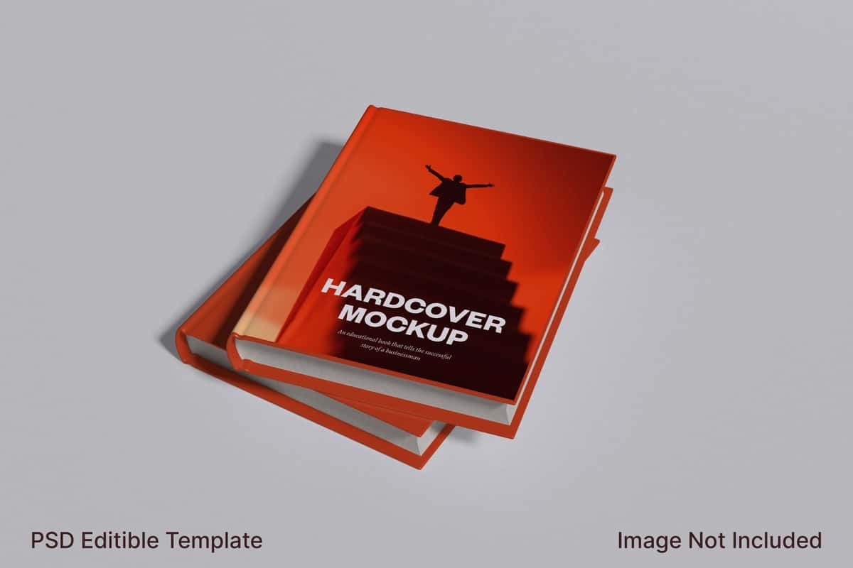 Haqiqiy qattiq muqovali kitob maket mahsuloti taqdimoti | Realistic hardcover book mockup product presentation 1