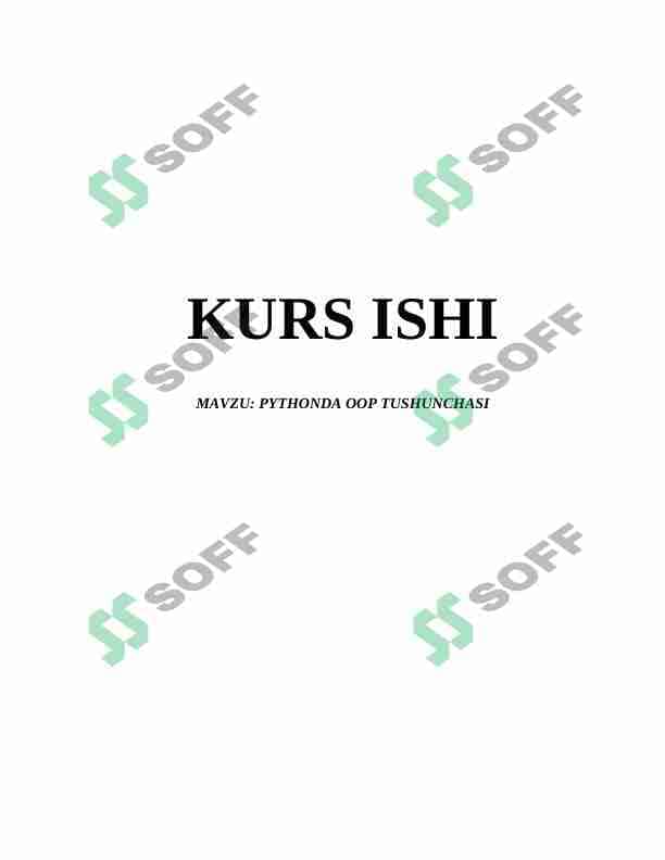 PYTHONDA OOP TUSHUNCHASI 1