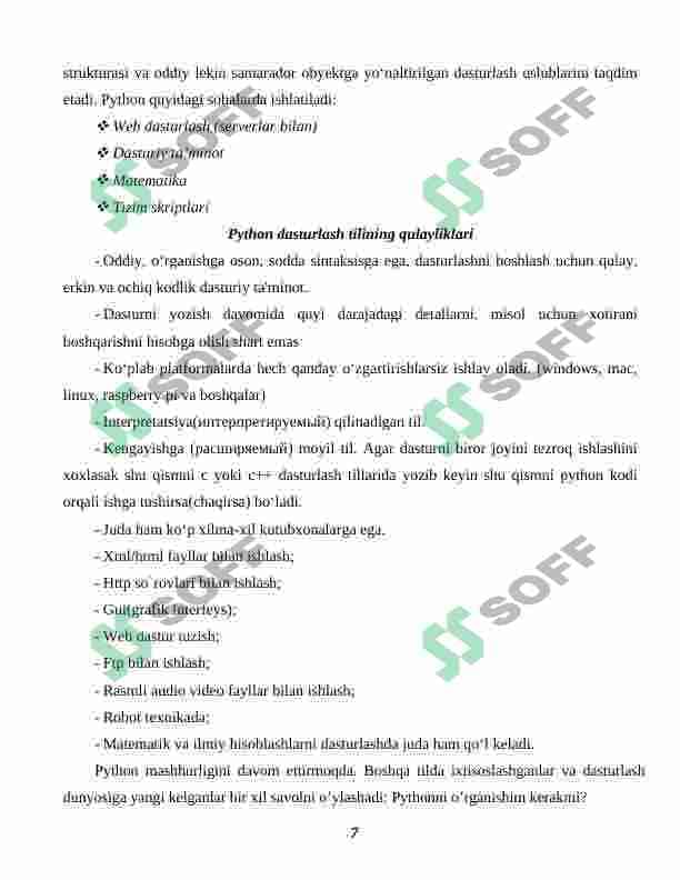 PYTHONDA OOP TUSHUNCHASI 7