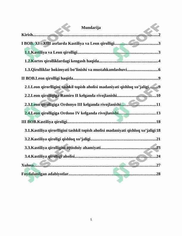XI - XIII asrlarda Kastiliya va Leon qirolligi 1