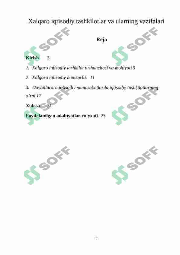 Xalqaro iqtisodiy tashkilotlar va ularning vazifalari 2