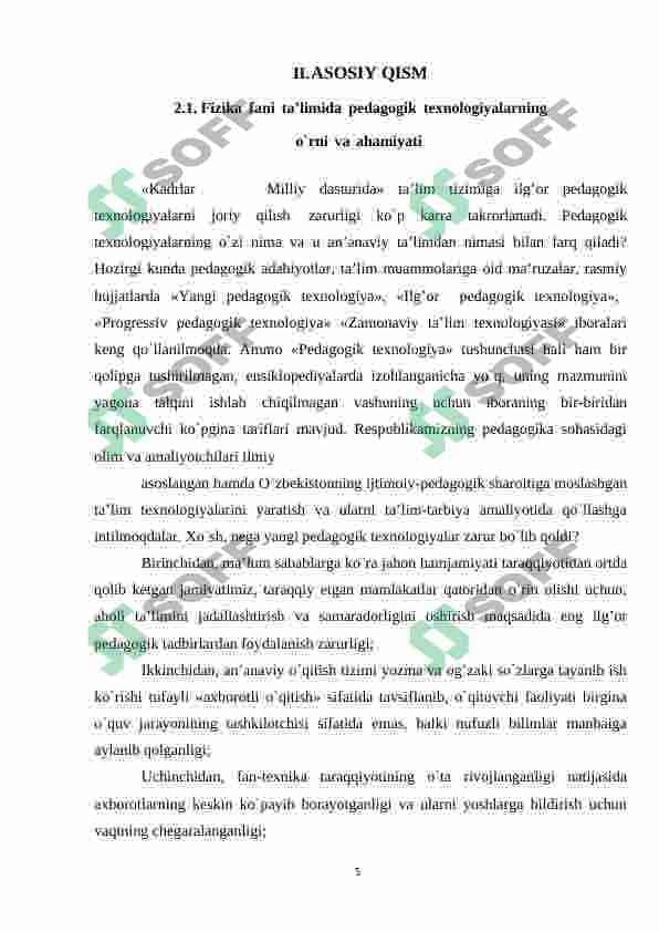 Atom fizikasi bo'limiga oid mavzularni o'qitishda pedagogik texnologiyalardan foydalanish usullari 5