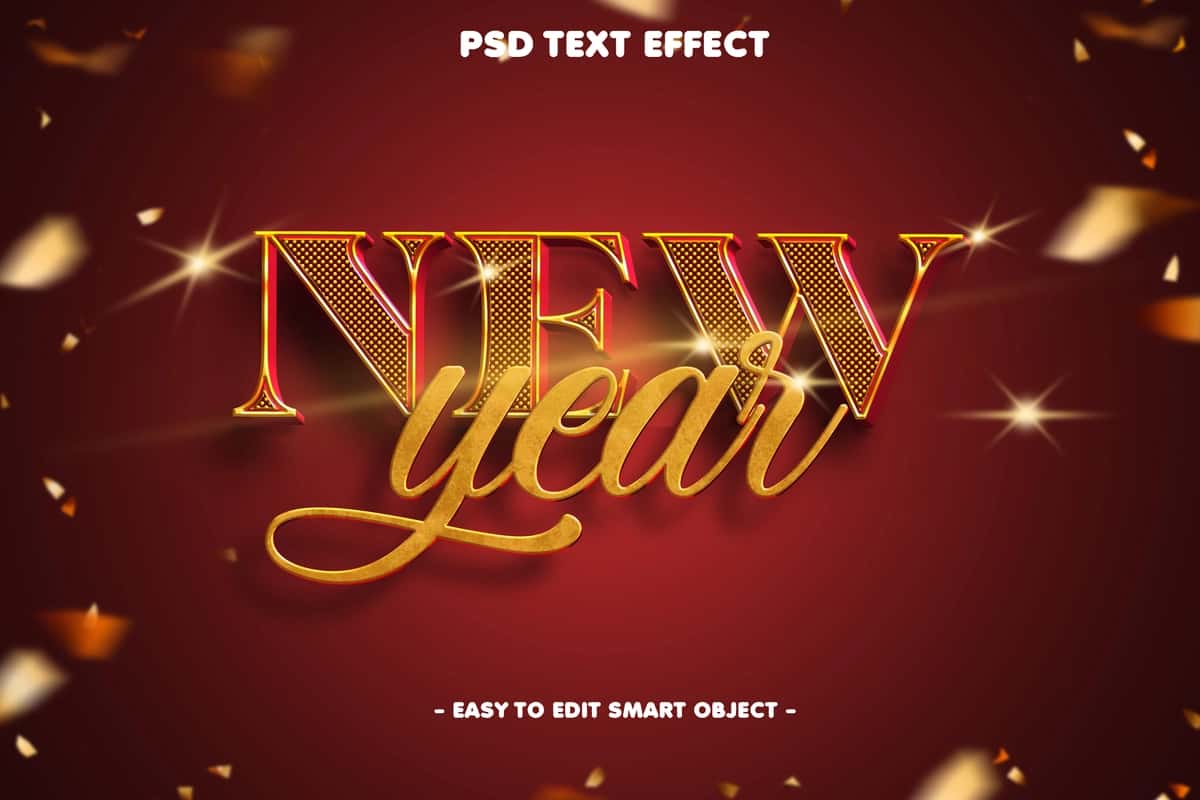 Yangi yilingiz bilan 2025 tahrirlanadigan matn effekti | Happy new year 2025 editable text effect 1