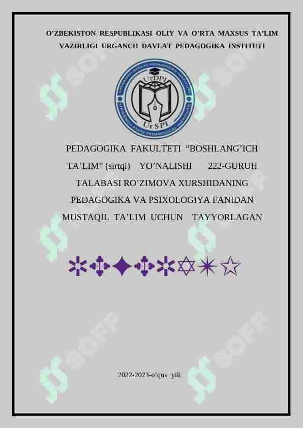 Tafakkur borasidagi psixologik nazariyalar 1