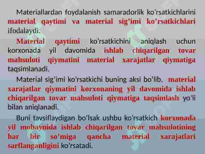 Xo‘jalik subyektlarining moddiy resurslar bilan  ta’minlanishini tahlili 7