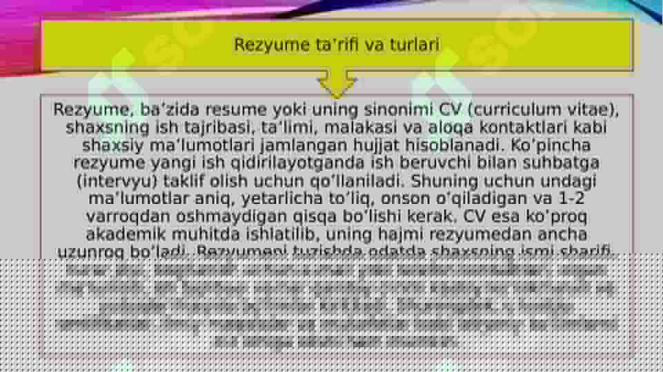 Rezume va uning turlari 2