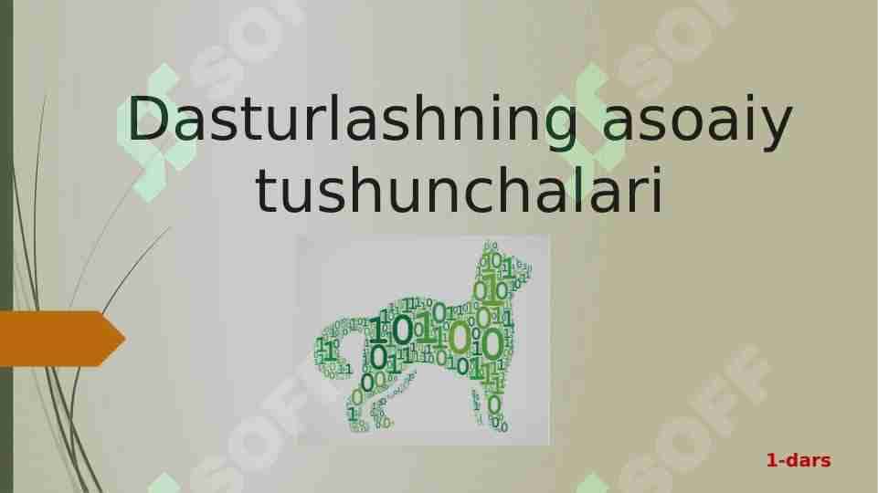 Dasturlashning asoaiy tushunchalari
