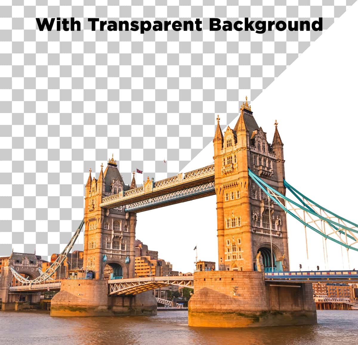 Mashhur minora ko'prigi London Angliya izolyatsiyalangan shaffof fon | Famous tower bridge london england isolated transparent background 1