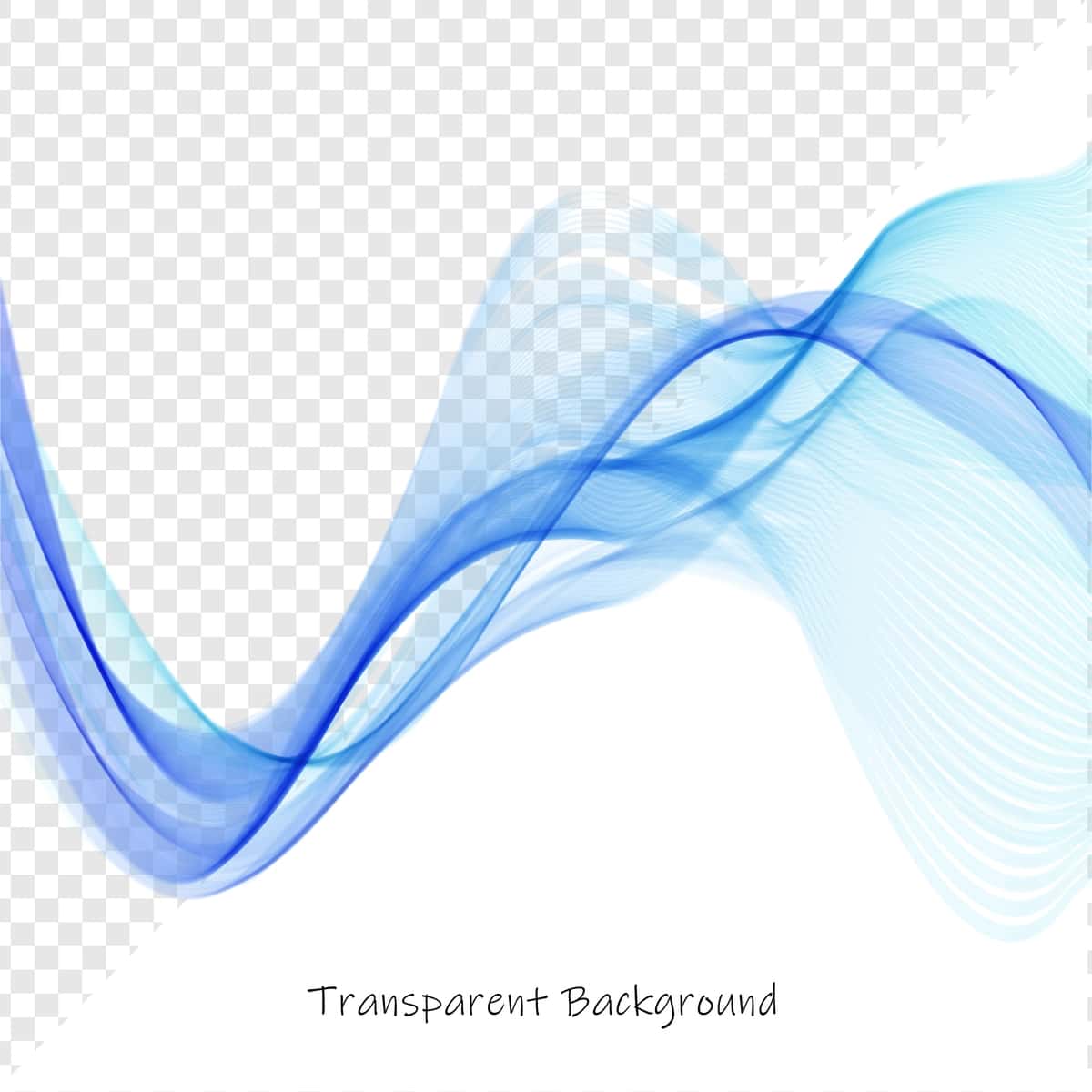 Abstrakt ko'k to'lqinli shaffof fon | Abstract blue wave transparent background 1