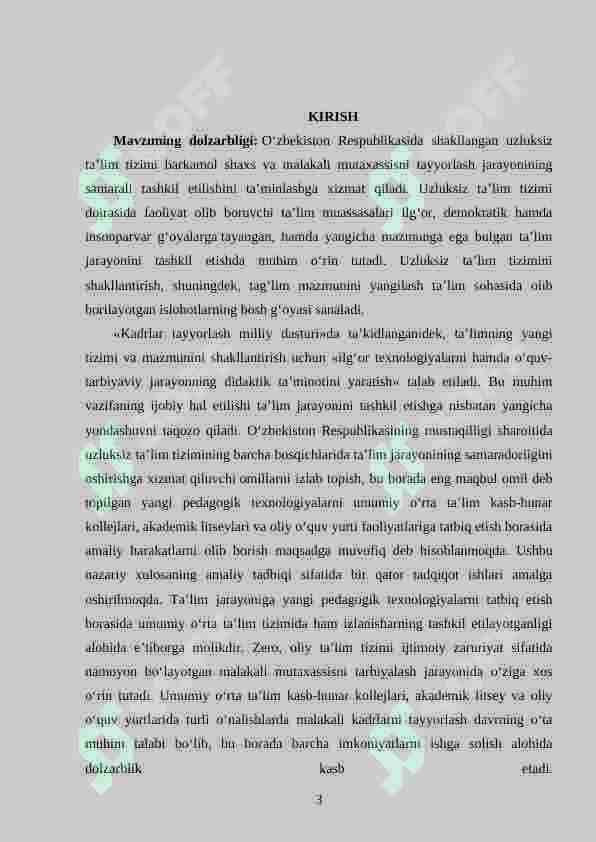 3-sinf arifmetik amallarni o‘rgatishda pedagogik texnologiyalardan foydalanish 3