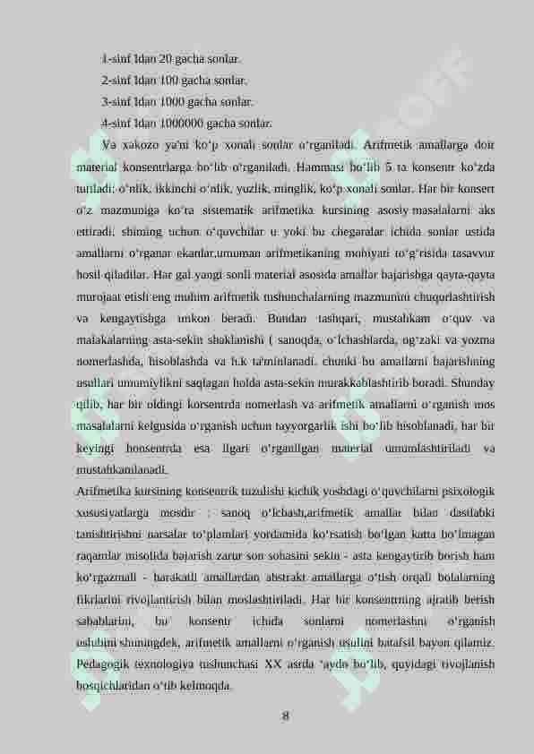 3-sinf arifmetik amallarni o‘rgatishda pedagogik texnologiyalardan foydalanish 8
