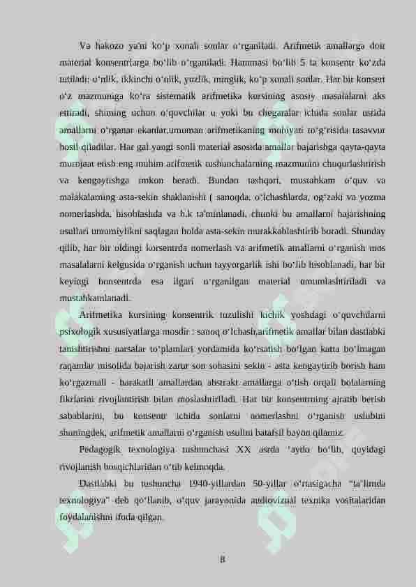 Boshlang‘ich sinf matematika darslarida arifmetik amallarni o‘rgatish metodikasi 8