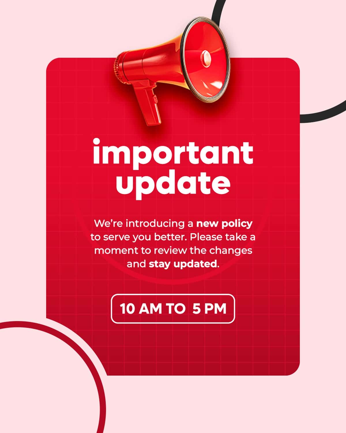 Muhim yangilash ijtimoiy media post shablonini | Important update social media post template 1
