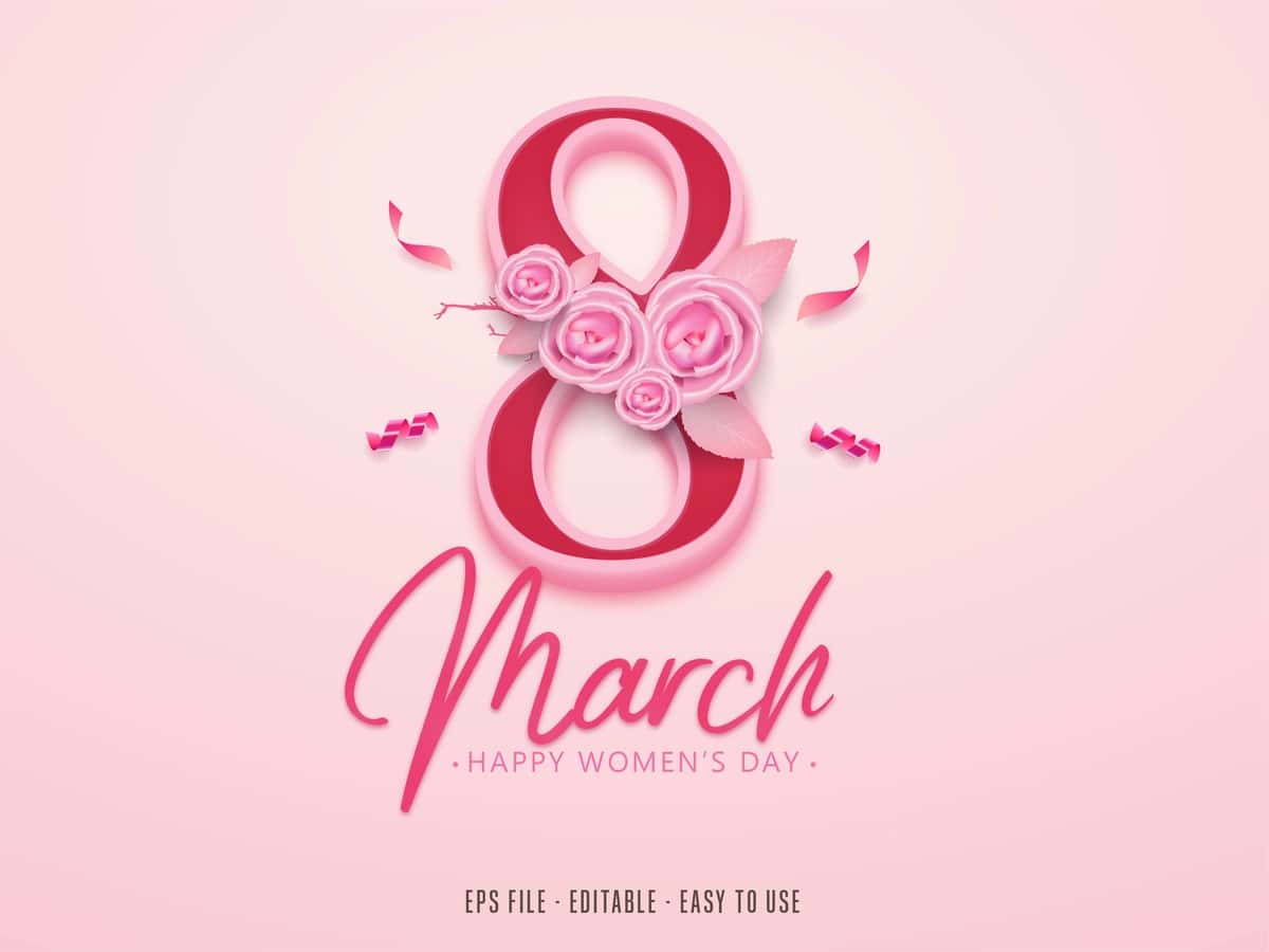 Tahrirlanadigan 8-mart ayollar kuni bilan | Editable 8 march happy women s day 1