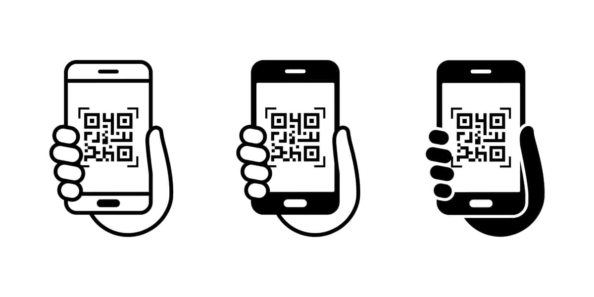 Qr kodini skanerlash belgisi mobil telefon qr kodini skanerlash vektor belgisi | Qr code scan icon mobile phone scanning qr code vector icon 1