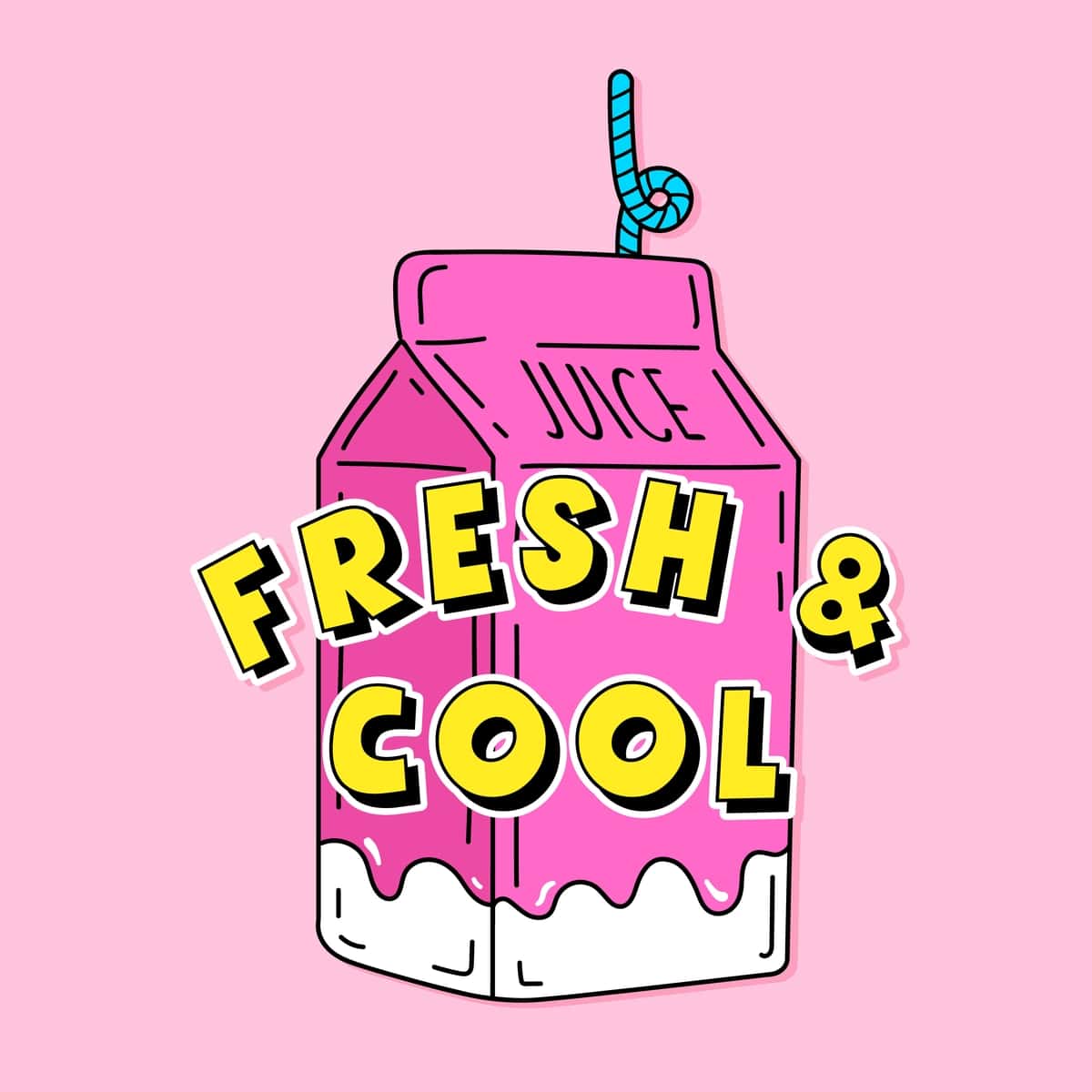 Yangi salqin matnli sharbat qutisi | Juice box with text fresh cool 1