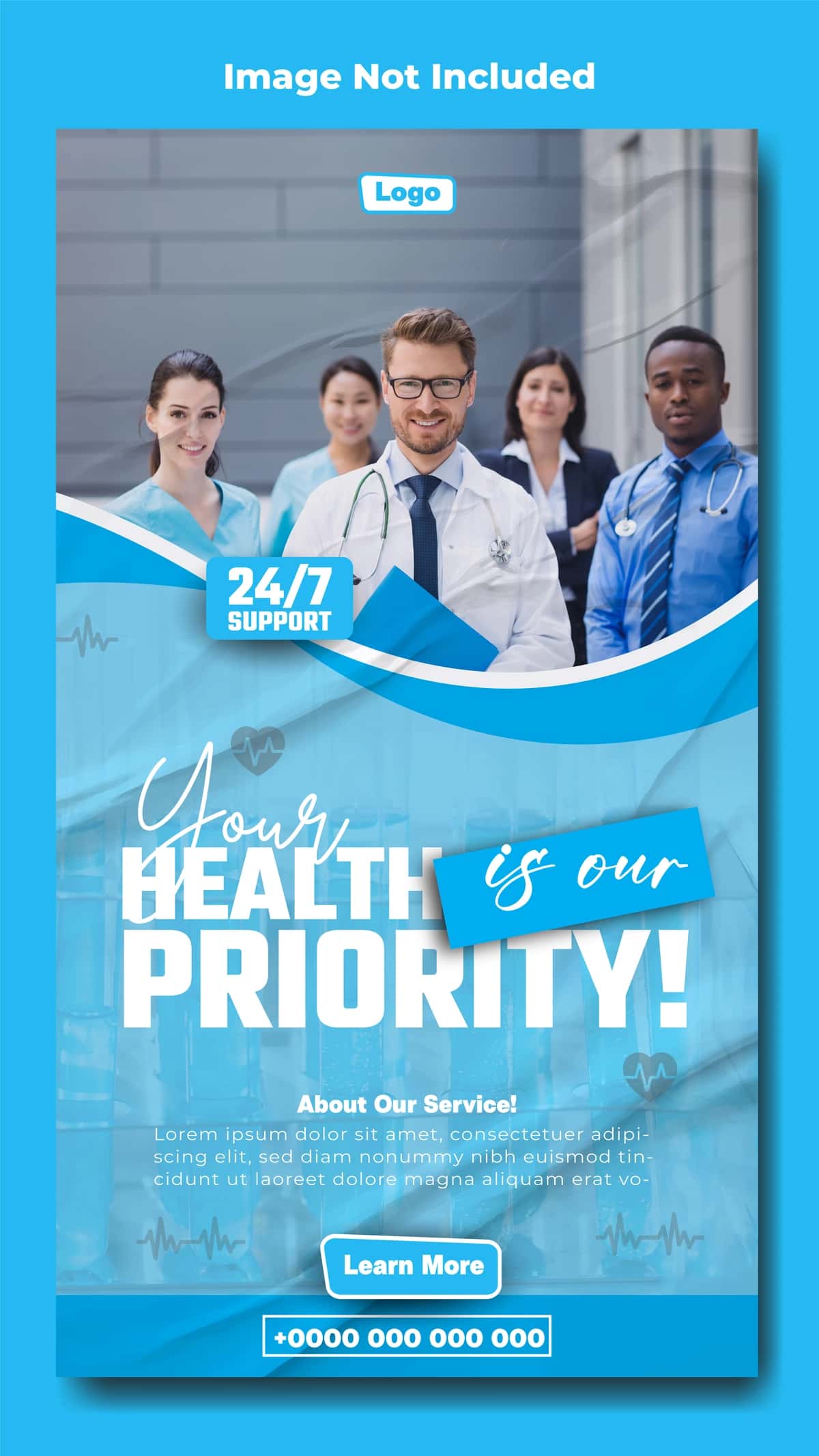 Tibbiy reklamalarni targ'ib qilish hikoyasi shablonlari dizayni | Medical ads promotion story template design 1