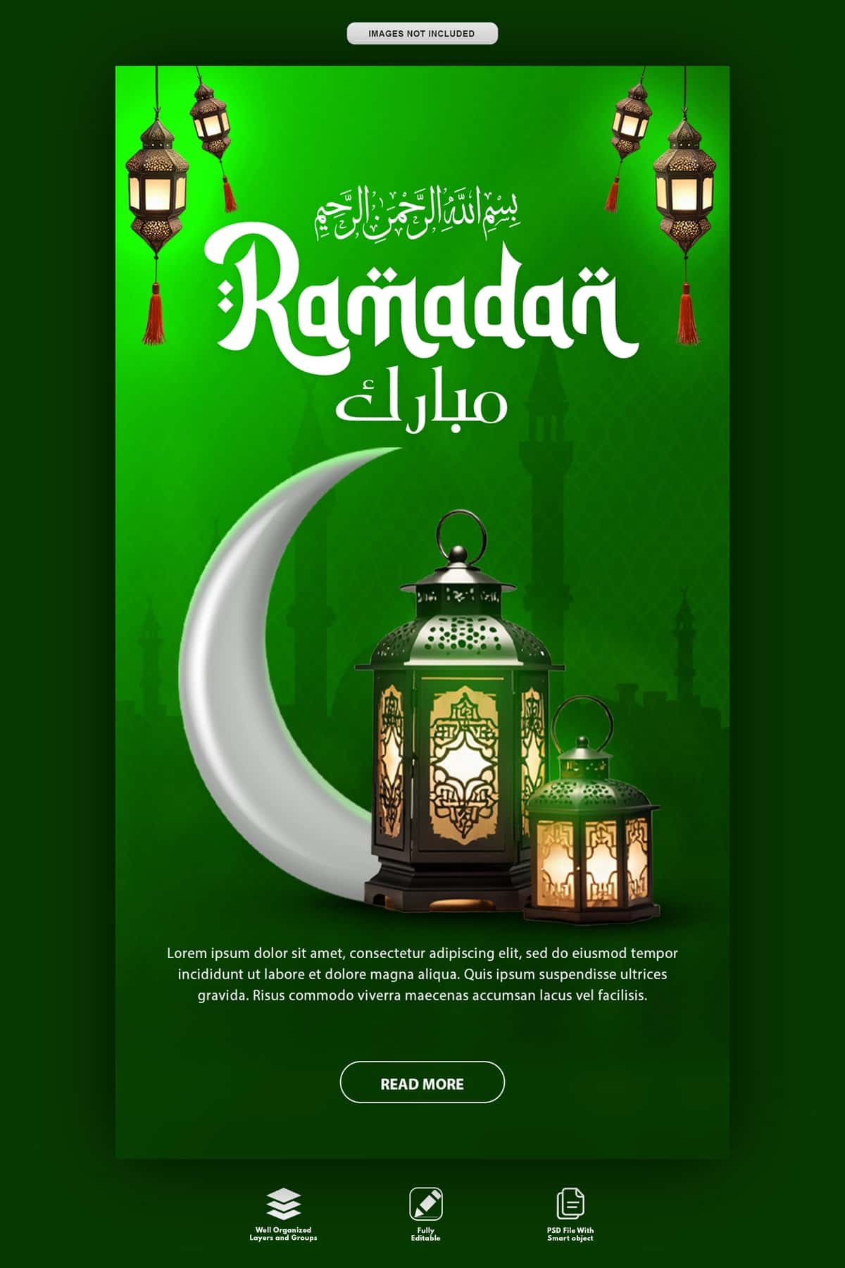 Ko'zni qamashtiruvchi Ramazon ijtimoiy media hikoyalari dizayni bepul psd | Eyecatching ramadan social media story designs free psd 1