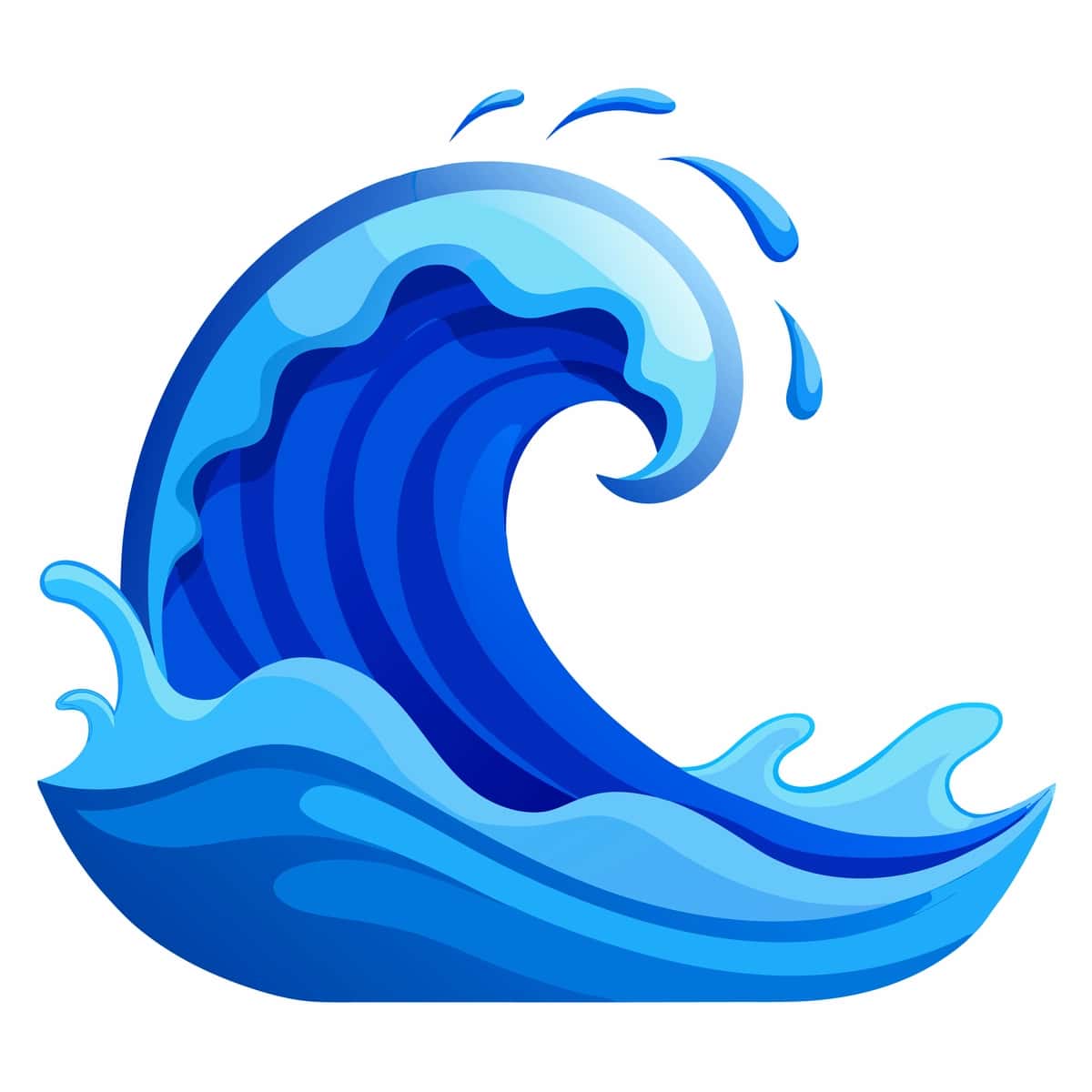 Moviy suv to'lqini vektori oq fon | Blue water wave vector white background 1