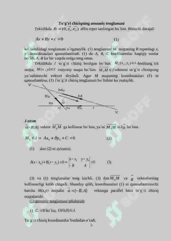 To’g’ri chiziqning parametrik tenglamasi 5