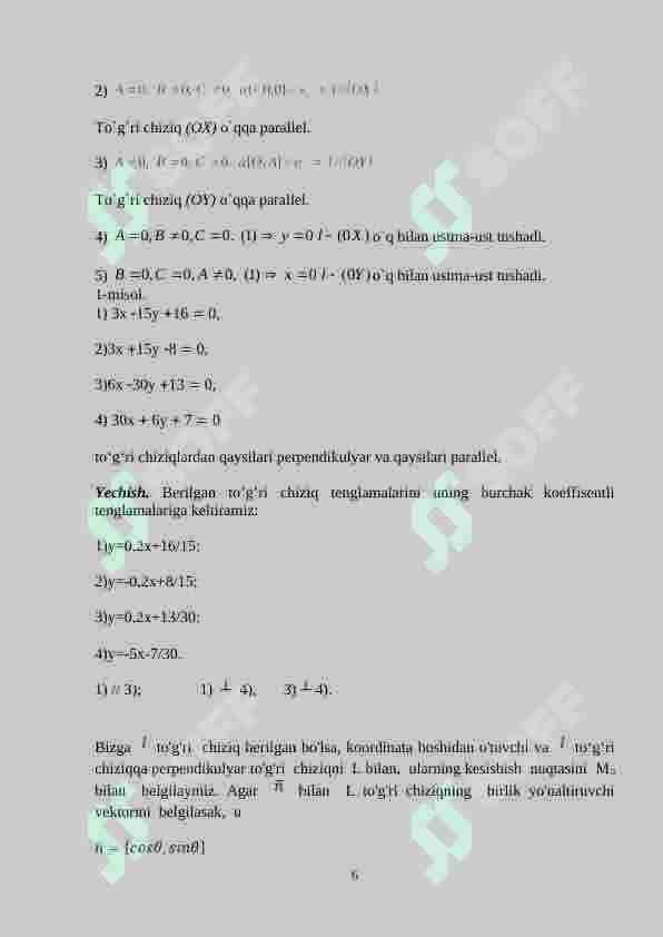 To’g’ri chiziqning parametrik tenglamasi 6