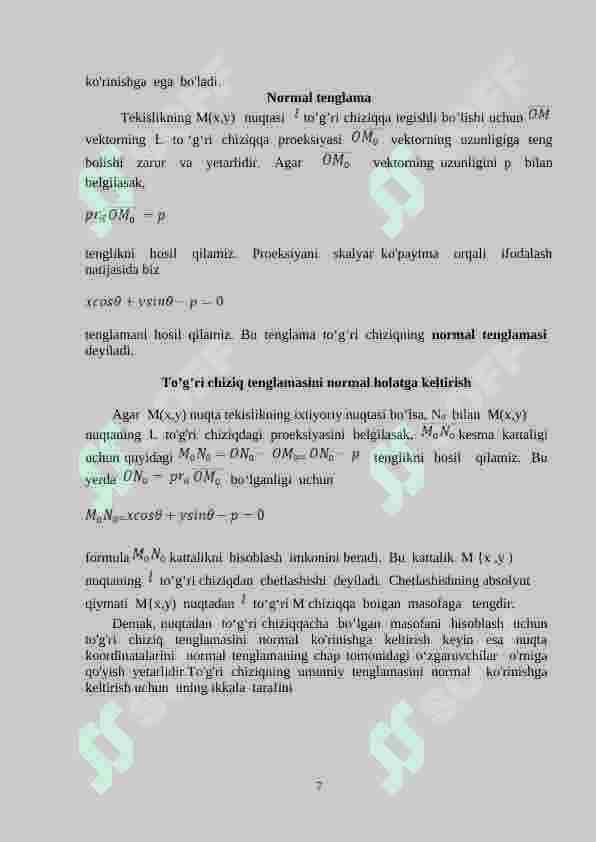 To’g’ri chiziqning parametrik tenglamasi 7
