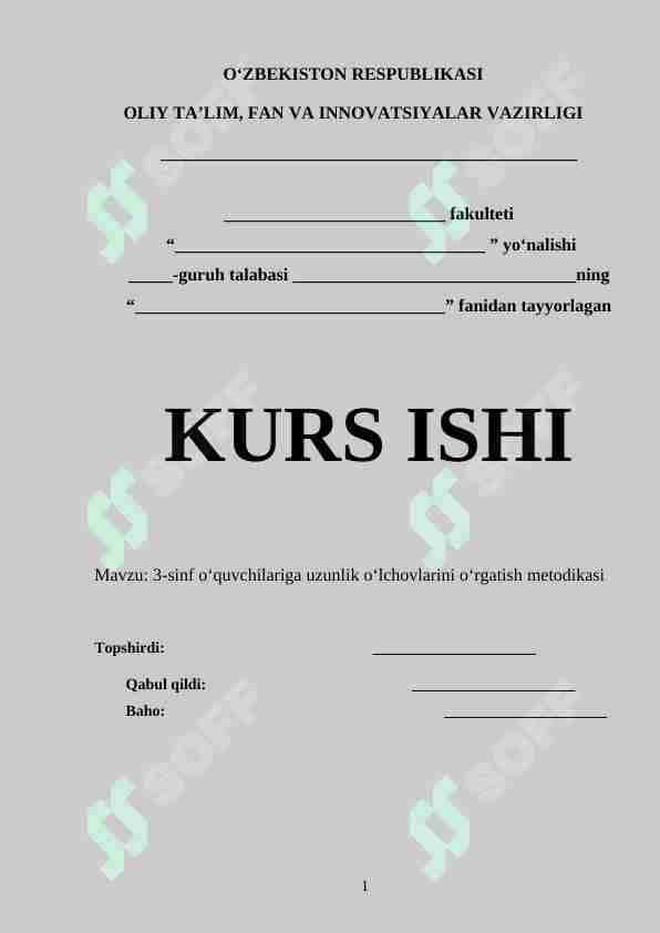 3-sinf o‘quvchilariga uzunlik o‘lchovlarini o‘rgatish metodikasi