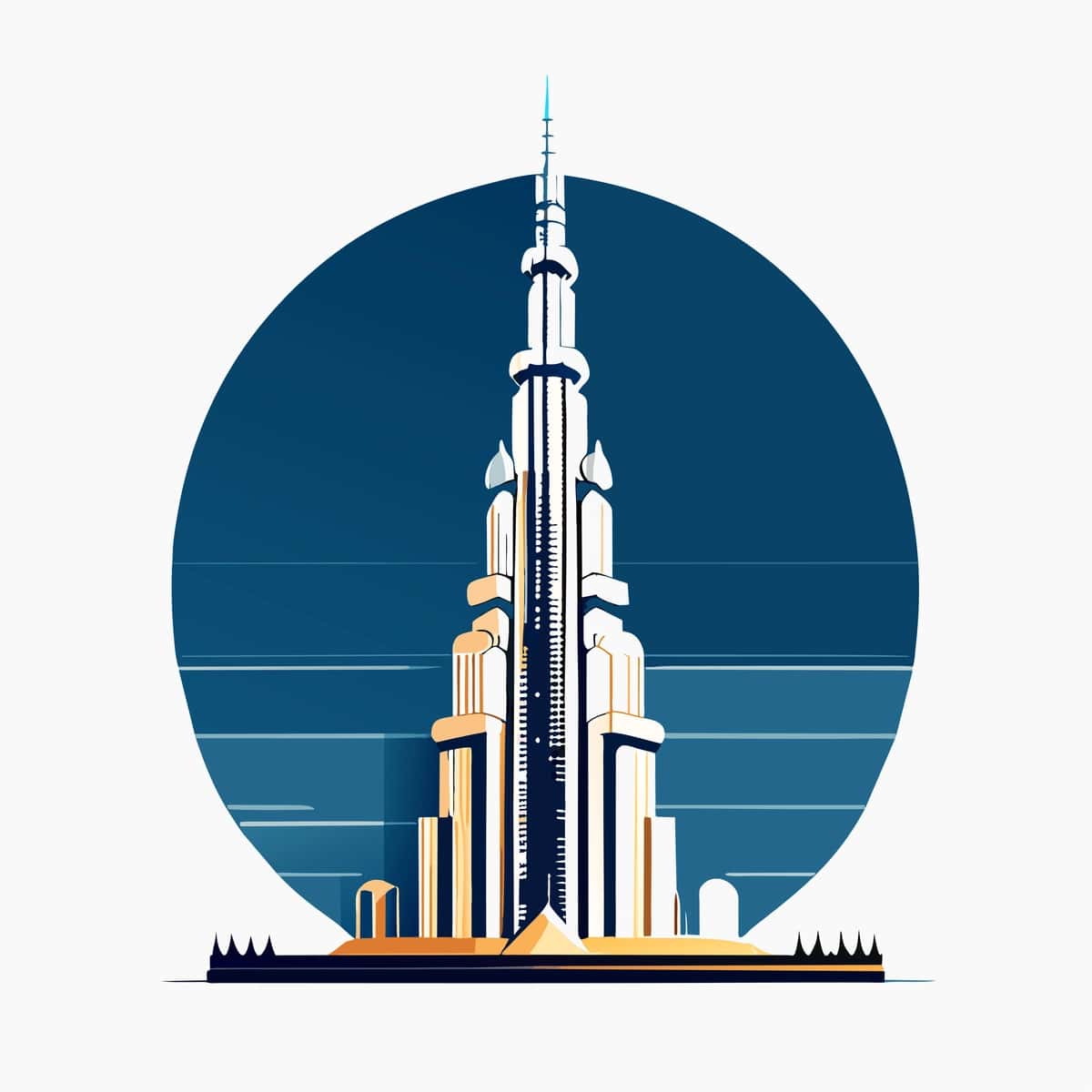 Chiroyli Burj Xalifa oq rangda izolyatsiya qilingan | Beautiful burj khalifa isolated white 1