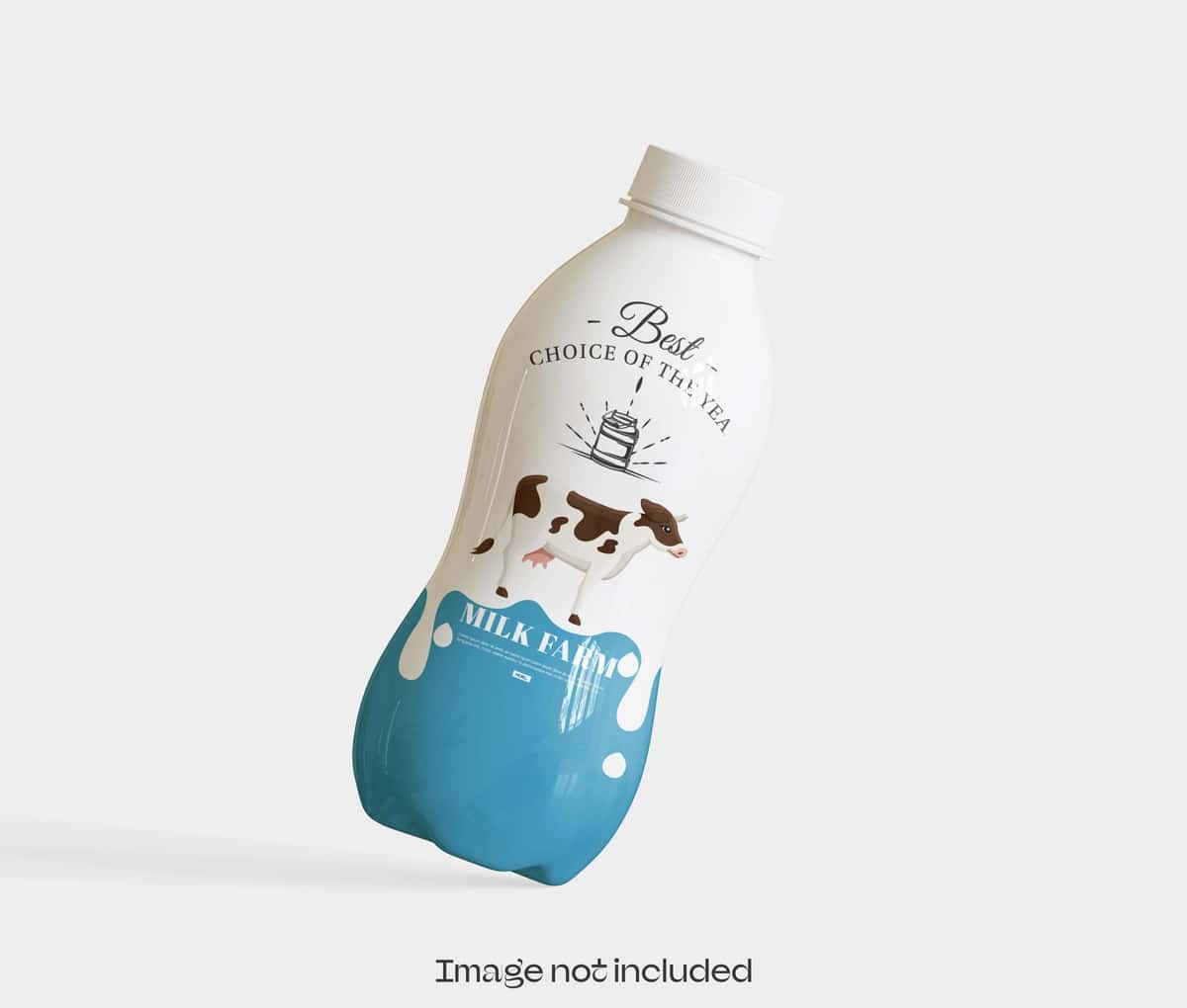 Sut shishasining maketi tahrirlanadigan psd fayli | Milk bottle mockup editable psd file 1