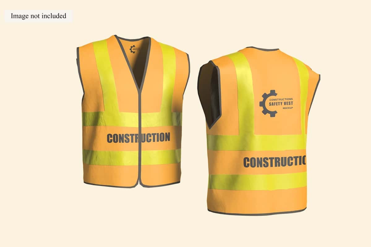 Dizayn mijozlaringizni ko'rsatadigan xavfsizlik yelek maketi | Safety vest mockup showcasing your design clients 1
