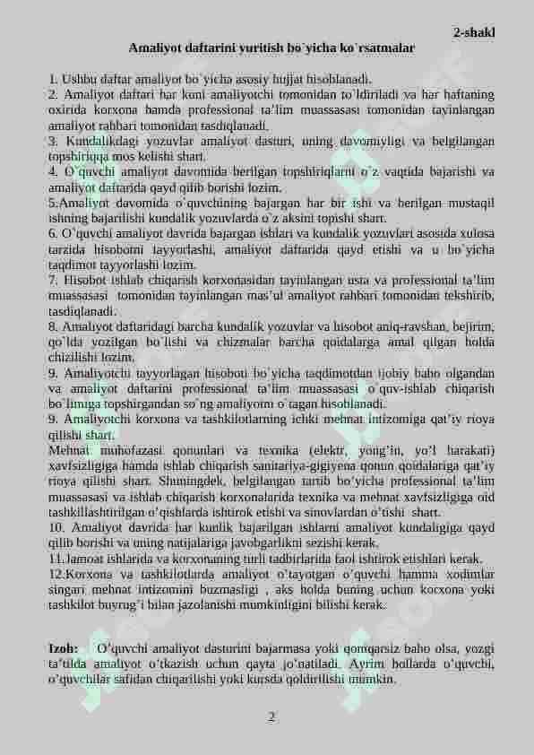 Amaliyot kundaligi 2