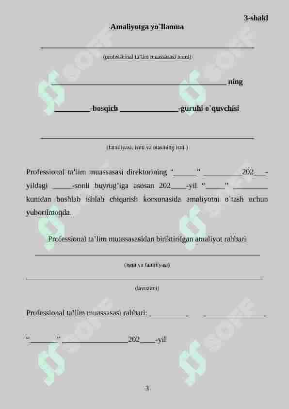 Amaliyot kundaligi 3