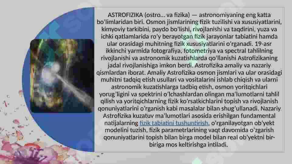 Astrofizikaning tadqiqot metodlari 2
