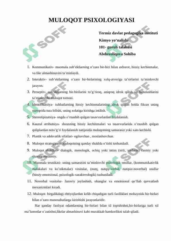 MULOQOT PSIXOLOGIYASI MAQOLA 1