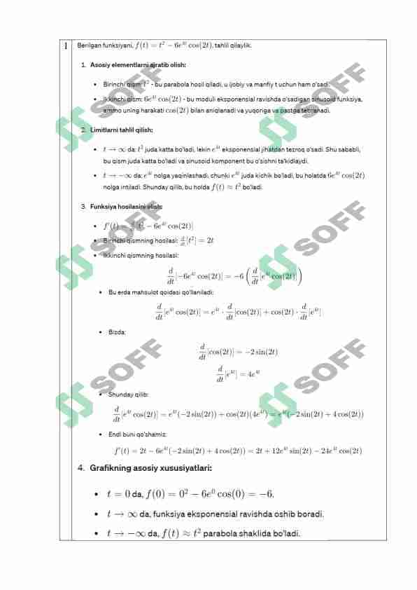 Sirtqi ta’lim yo’nalishi talabalarining 2-kurs, 4-semestri uchun OLIY MATEMATIKA fanidan TOPSHIRIQLAR TO’PLAMI-4 yechimi 1